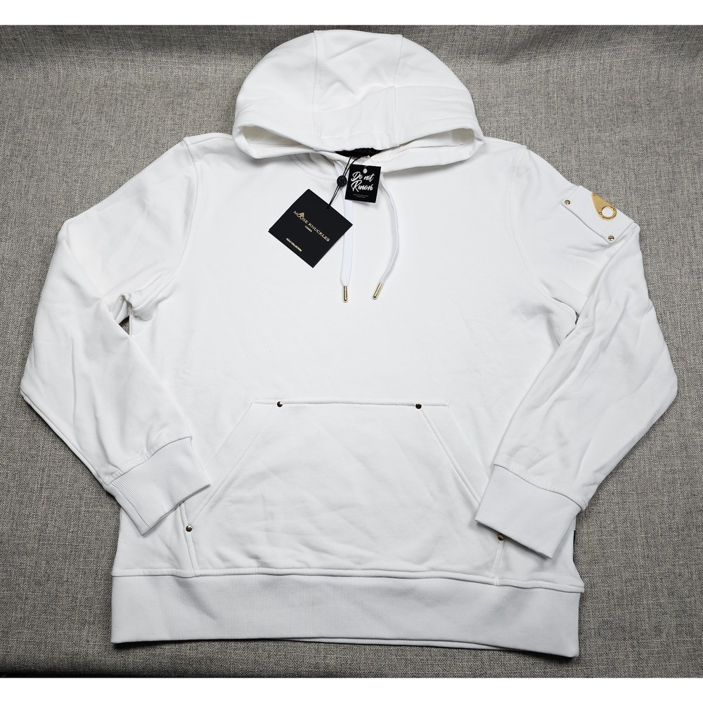 Moose Knuckles Hoodie Mens XL Martense White Gold Collection Pullover